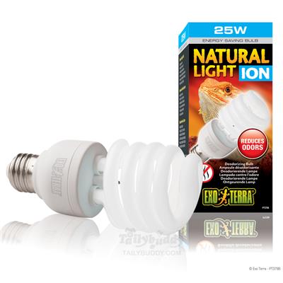 Exo Terra Natural Light ION หลอดกำจัดกลิ่น กำจัดพิษจากสปอร์เชื้อรา (PT3786) (25W)